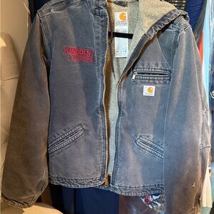 Carhartt Women's Black Sherpa-Lined Work Coat w/ Red Lincoln Electric Logo